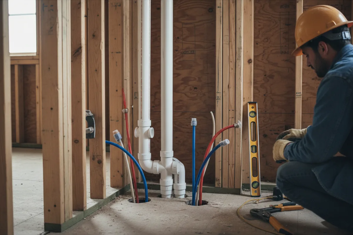 Drain and supply rough-in during Drain Cleaning in Miami Beach